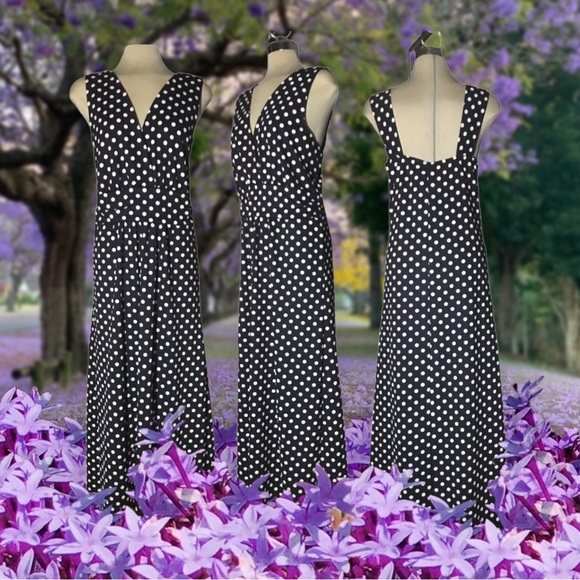 START VIXEN Design Dark Blue and White Polka Dot Dress Size 2X - Picture 6 of 15